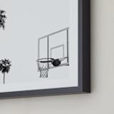 "Hoops and Palms" - Art Print in white by Irene Suchocki - Frame Close-up