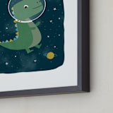 "Dinos in space" - Art Print in Triassic by Annie Holmquist - Frame Close-up