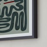 "Squiggly Snake" - Art Print in Cactus by Jenna Holcomb - Frame Close-up