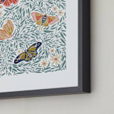 "Secret Garden" - Art Print in Leaf by Britt Mills - Frame Close-up