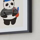 "French Panda" - Art Print in Ink by Morgan Kendall - Frame Close-up