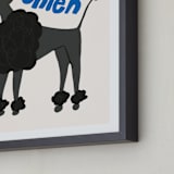 "French Dog" - Art Print in Charcoal by Morgan Kendall - Frame Close-up