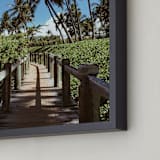 "Palm Tree Pathway" - Art Print in Dark Green by Christian Florin - Frame Close-up