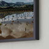 "Taro Fields" - Art Print in Dark Green by Christian Florin - Frame Close-up
