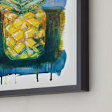 "Painterly Pineapple" - Art Print in Pineapple Yellow by Stacy Kron - Frame Close-up