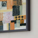 "Urban Quilt II" - Art Print in Melon by Laura Bolter - Frame Close-up