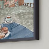 "Afternoon Coffee" - Art Print in Coffee Brown by studio SYLVO - Frame Close-up