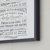 "The Lord's Prayer" - Art Print in Taupe by Jennifer Wick - Frame Close-up