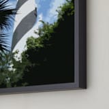"Augustine Lighthouse" - Art Print in Sky Blue by Jeff Preuss - Frame Close-up