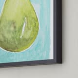 "Watercolor Pear" - Art Print in Green by Megan Kelso - Frame Close-up
