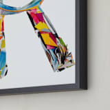 "Collage letter R" - Art Print in Raspberry berét by Kiana Lee - Frame Close-up