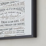 "The Lord's Prayer" - Art Print in Taupe by Jennifer Wick - Frame Close-up