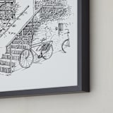 "back alley of amsterdam" - Art Print in Black and White by Becky Nimoy - Frame Close-up