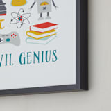 "Evil Genius" - Art Print in Metal Blue by Katie Zimpel - Frame Close-up