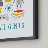 "Evil Genius" - Art Print in Metal Blue by Katie Zimpel - Frame Close-up