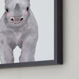 "Baby Animal Rhinoceros" - Art Print in violet haze by Cass Loh - Frame Close-up
