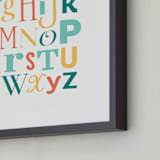 "Mix it up Alphabet" - Art Print in Emerald Green by Stephanie Strouse - Frame Close-up