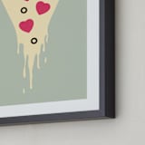 "I Love Pizza" - Art Print in Stormy Sky by Katie Zimpel - Frame Close-up
