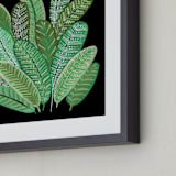 "Banana Leaf Bouquet II" - Art Print in Tropical Green by Madeline Trait - Frame Close-up
