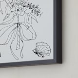 "Beach Bouquet" - Art Print in Ink Black by Nicole Simms - Frame Close-up