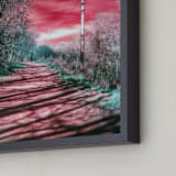 "Dark Road" - Art Print in Red Glow by Jeff Preuss - Frame Close-up