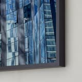 "Building Reflecions Left" - Art Print in Sky Blue by A MAZ Design - Frame Close-up