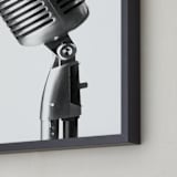 "Retro Microphone" - Art Print in Silver by Laura Hamm - Frame Close-up