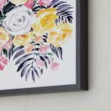 "Harriet watercolor bouquet" - Art Print in Tropical pink and yellow by Rosana Laiz Blursbyai - Frame Close-up