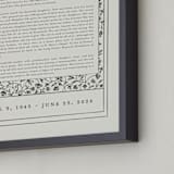 "Hansen Non-Photo Obituary Print" - Custom Print in Sand by Stephanie Hawkes - Frame Close-up