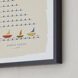 "The Counting Ocean" - Personalized Art Print in Indigo by Michelle Enderton - Frame Close-up