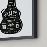 "Gig Info Guitar Case" - Personalized Art Print in Midnight by Heather Francisco - Frame Close-up