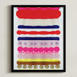 "Linked No 3" - Art Print in Ruby Red by HAPI ART - Framed