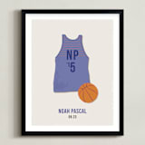 "B-Ball" - Personalized Art Print in Blue by Tyler Tea - Framed