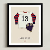 "American Football" - Personalized Art Print in Rich Red by Tyler Tea - Framed