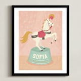 "Circus Pony" - Personalized Art Print in Cotton Candy by Jody Wody - Framed