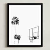 "Hoops and Palms" - Art Print in white by Irene Suchocki - Framed