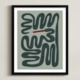 "Squiggly Snake" - Art Print in Cactus by Jenna Holcomb - Framed