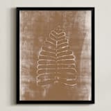 "Contemporary Botanical Series 1" - Art Print in Bronze by Angela Simeone - Framed