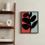 "Modern Black Stem" - Art Print in Red Coral by Deborah Velasquez - In a Room