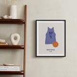 "B-Ball" - Personalized Art Print in Blue by Tyler Tea - In a Room