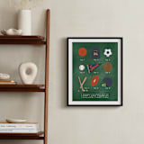 "SPORTS PRIMER" - Art Print in Chalkboard Green by Susan Brown - In a Room