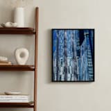 "Building Reflecions Left" - Art Print in Sky Blue by A MAZ Design - In a Room