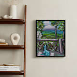 "Greyhound in the Smokies" - Art Print in Blues by Lauren Rutley - In a Room