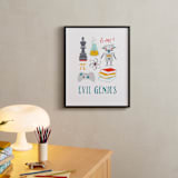 "Evil Genius" - Art Print in Metal Blue by Katie Zimpel - In a Room