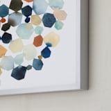 "Hexagon Cluster" - Art Print in Turquoise by Yao Cheng Design - Frame Close-up