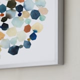 "Hexagon Cluster" - Art Print in Turquoise by Yao Cheng Design - Frame Close-up
