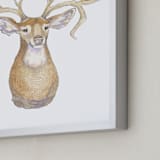 "Deer Mr. Buck" - Art Print in Sienna by Natalie Groves - Frame Close-up