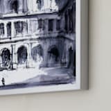 "Theater of space" - Art Print in Shadow Blue by Cailin Nikel-Zueger - Frame Close-up