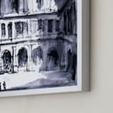 "Theater of space" - Art Print in Shadow Blue by Cailin Nikel-Zueger - Frame Close-up
