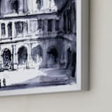 "Theater of space" - Art Print in Shadow Blue by Cailin Nikel-Zueger - Frame Close-up